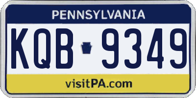 PA license plate KQB9349