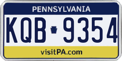 PA license plate KQB9354