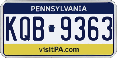 PA license plate KQB9363