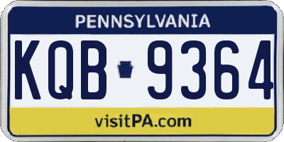 PA license plate KQB9364