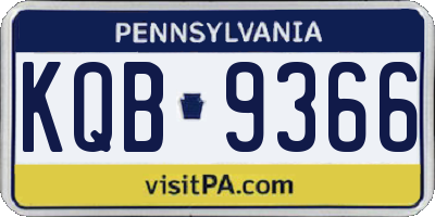 PA license plate KQB9366