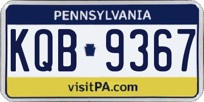 PA license plate KQB9367