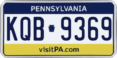 PA license plate KQB9369