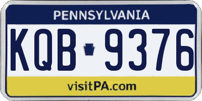 PA license plate KQB9376
