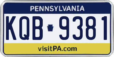 PA license plate KQB9381