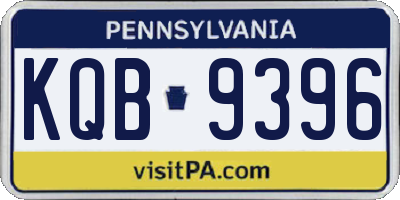 PA license plate KQB9396