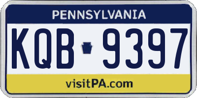 PA license plate KQB9397