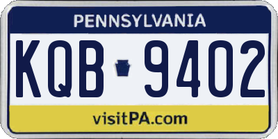 PA license plate KQB9402
