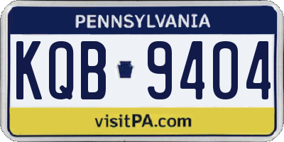 PA license plate KQB9404