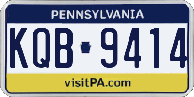 PA license plate KQB9414