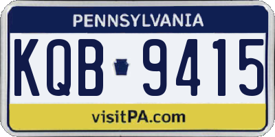 PA license plate KQB9415