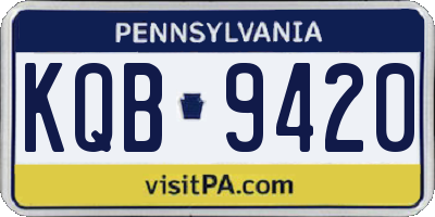 PA license plate KQB9420