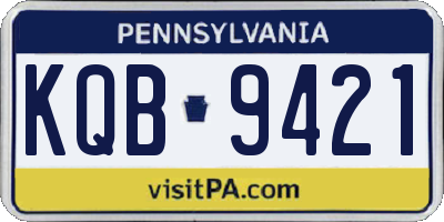 PA license plate KQB9421