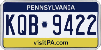 PA license plate KQB9422