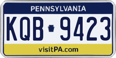 PA license plate KQB9423