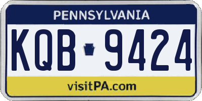 PA license plate KQB9424