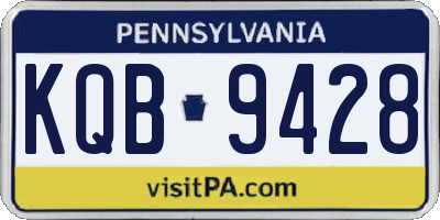 PA license plate KQB9428