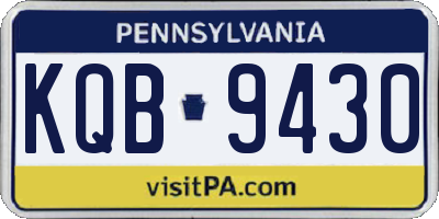 PA license plate KQB9430
