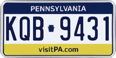 PA license plate KQB9431
