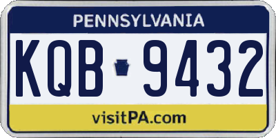 PA license plate KQB9432
