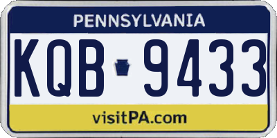 PA license plate KQB9433