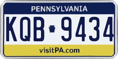 PA license plate KQB9434