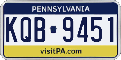 PA license plate KQB9451