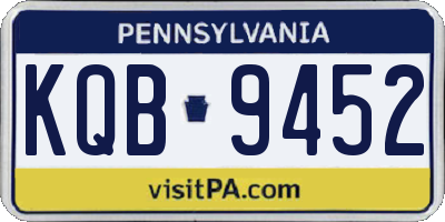 PA license plate KQB9452