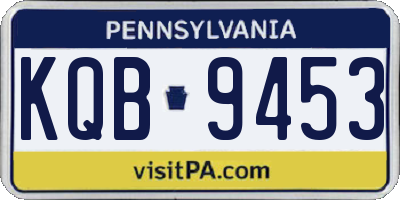 PA license plate KQB9453