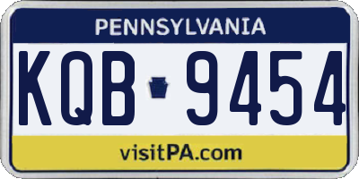 PA license plate KQB9454