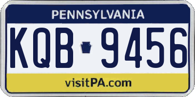 PA license plate KQB9456