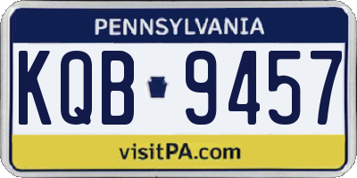 PA license plate KQB9457