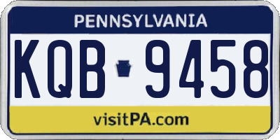 PA license plate KQB9458