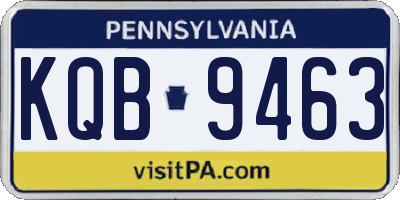 PA license plate KQB9463