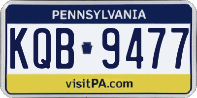 PA license plate KQB9477