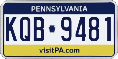 PA license plate KQB9481