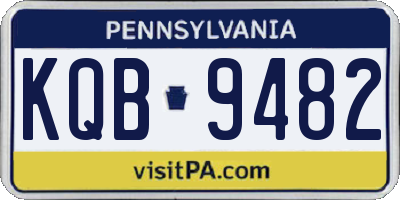 PA license plate KQB9482
