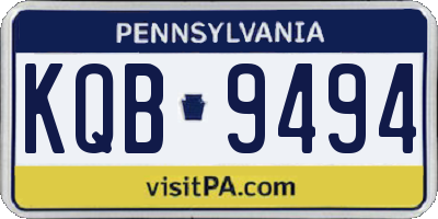 PA license plate KQB9494