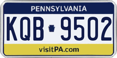 PA license plate KQB9502