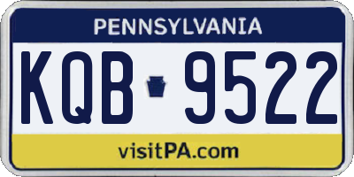 PA license plate KQB9522