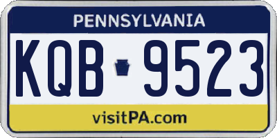 PA license plate KQB9523