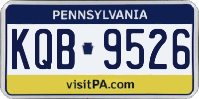PA license plate KQB9526