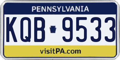 PA license plate KQB9533