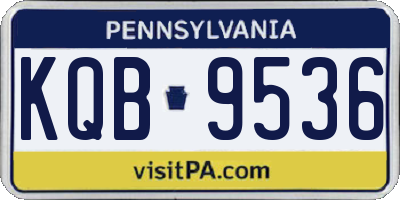 PA license plate KQB9536