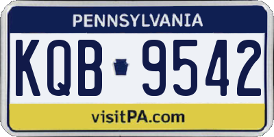 PA license plate KQB9542