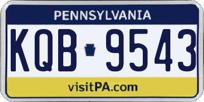 PA license plate KQB9543