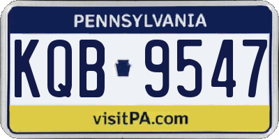 PA license plate KQB9547