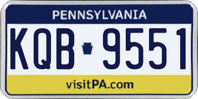 PA license plate KQB9551