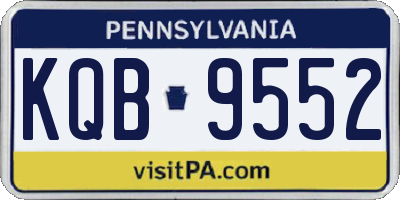PA license plate KQB9552