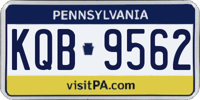 PA license plate KQB9562